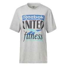 Reebok Graphic Series UBF Verbiage Short Sleeve Shirt, Medium Grey 